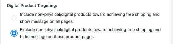 Digital product targeting option to exclude digital products from free shipping calculations